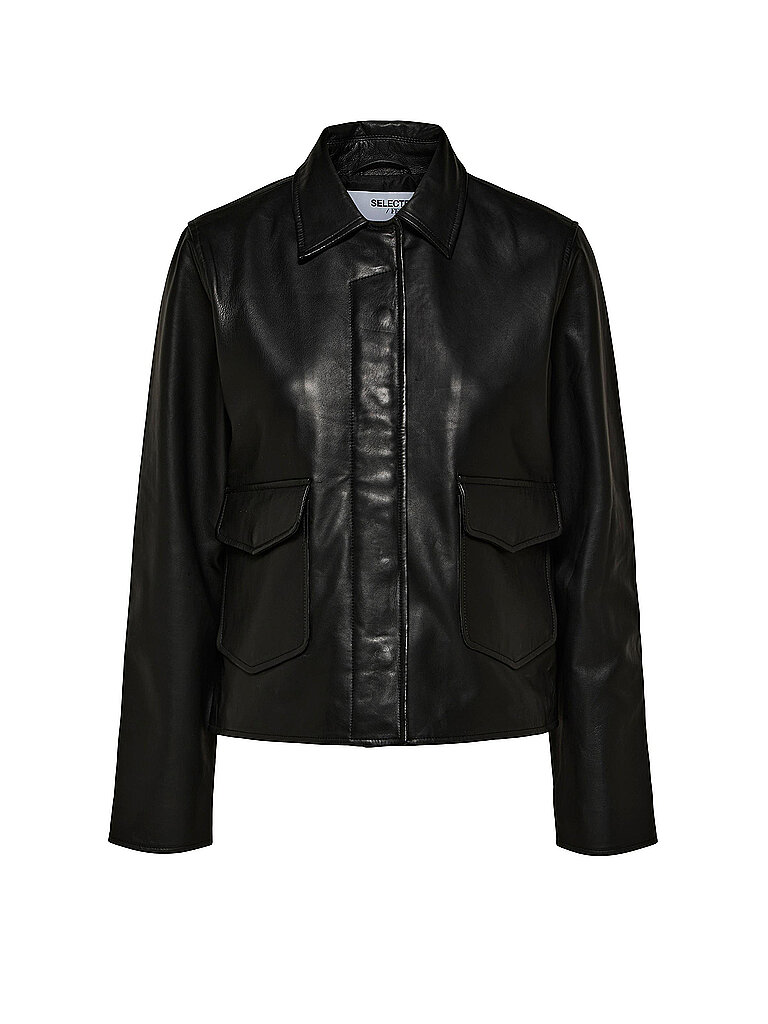 SELECTED FEMME Lederjacke SLFAVA schwarz | 38